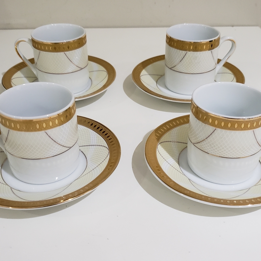 Casati Fine Porcelain Aramco Imports Vintage Expresso Set from Germany 8 PC
